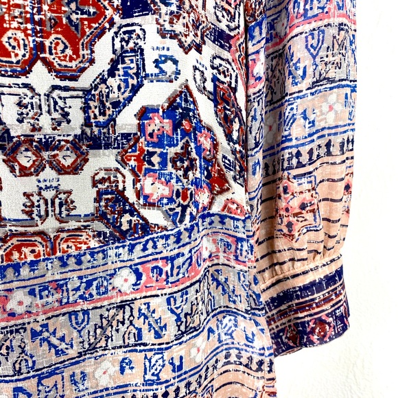 Joie Silk Blouse Sheer Peasant Top - Picture 3 of 7